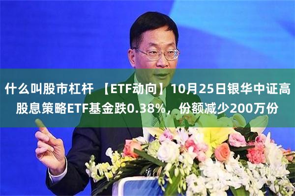 什么叫股市杠杆 【ETF动向】10月25日银华中证高股息策略ETF基金跌0.38%，份额减少200万份