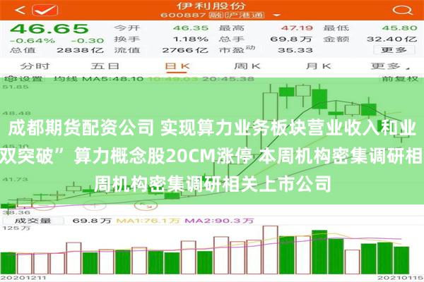 成都期货配资公司 实现算力业务板块营业收入和业务格局的“双突破” 算力概念股20CM涨停 本周机构密集调研相关上市公司